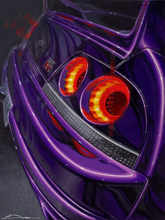 "R33 GT-R" Original Oil Painting